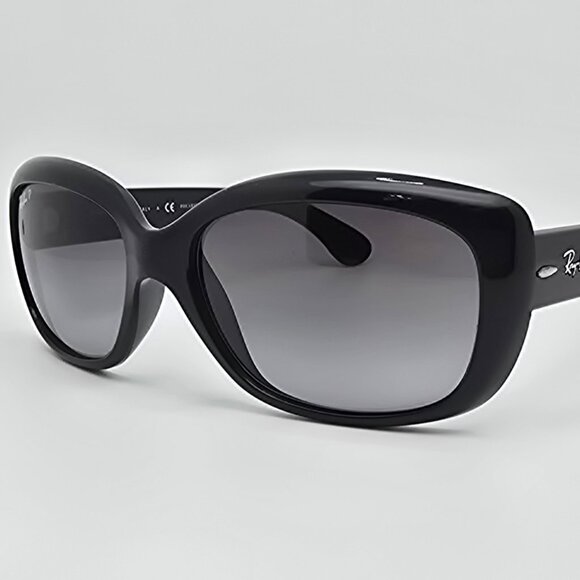 Ray-Ban RB4101 601/T3 Jackie Ohh Black Frame Polarized Grey Lens Sunglasses 58mm - Picture 1 of 16